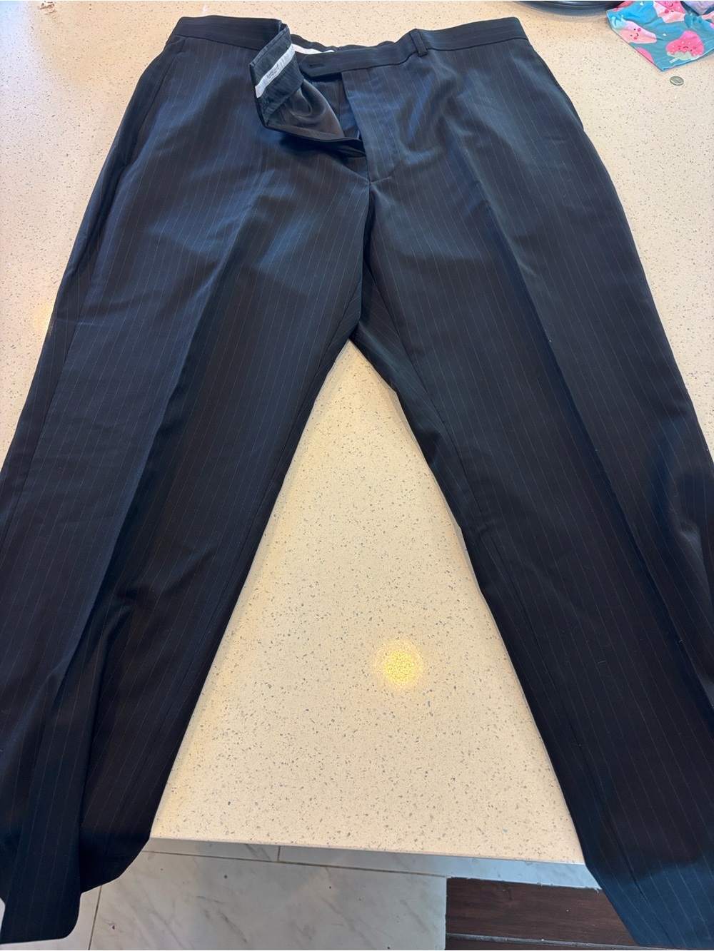 Two Pronto Uomo Black Pinstripe Dress Pants